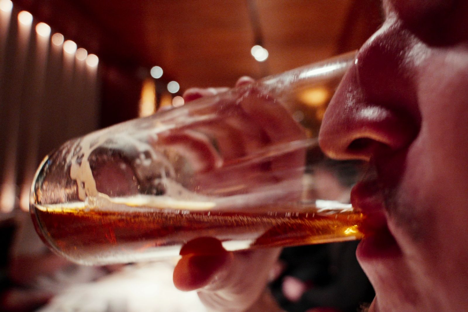 A guest raising a glass